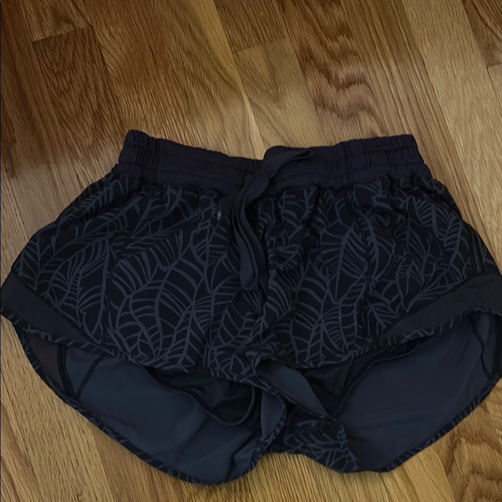 Women's Black Patterned Shorts